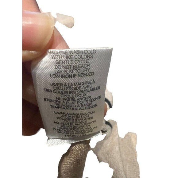 Bobeau Tan Black Striped V-Neck Hi-Low Sweater M - Picture 16 of 16